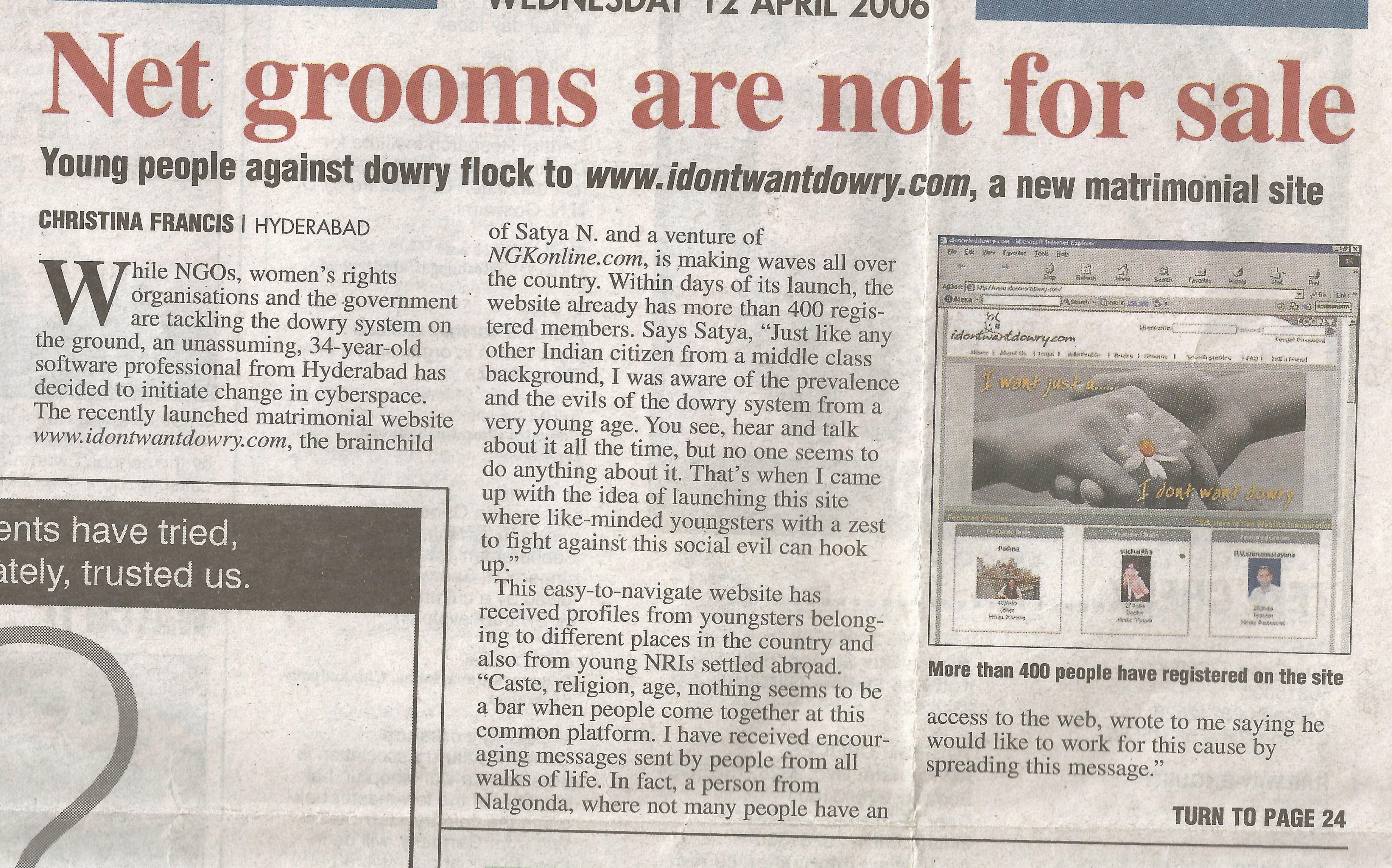 Deccan Chronicle 12 april 2006